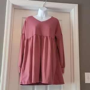 V-neck baby doll mini dress